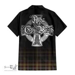 ScotsTee Shop Scottish MacKay of Strathnaver Clan Crest Tartan Alba Gu Brath Celtic Inspired Tartan Short Sleeve Shirt