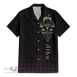 ScotsTee Shop Scottish MacDonell of Glengarry Clan Crest Tartan Alba Gu Brath Celtic Inspired Tartan Short Sleeve Shirt