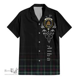 ScotsTee Shop Scottish MacKenzie Modern Clan Crest Tartan Alba Gu Brath Celtic Inspired Tartan Short Sleeve Shirt