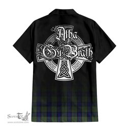 ScotsTee Shop Scottish MacLaren Clan Crest Tartan Alba Gu Brath Celtic Inspired Tartan Short Sleeve Shirt