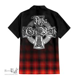 ScotsTee Shop Scottish MacIver Modern Clan Crest Tartan Alba Gu Brath Celtic Inspired Tartan Short Sleeve Shirt