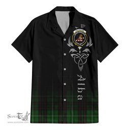 ScotsTee Shop Scottish MacAulay of Lewis Clan Crest Tartan Alba Gu Brath Celtic Inspired Tartan Short Sleeve Shirt