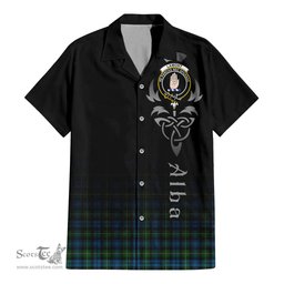 ScotsTee Shop Scottish Lamont Clan Crest Tartan Alba Gu Brath Celtic Inspired Tartan Short Sleeve Shirt