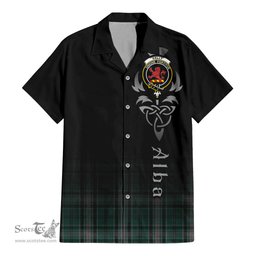 ScotsTee Shop Scottish Kelly of Sleat Hunting Clan Crest Tartan Alba Gu Brath Celtic Inspired Tartan Short Sleeve Shirt