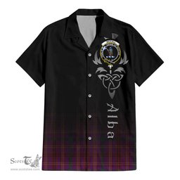 ScotsTee Shop Scottish McCall (Caithness) Clan Crest Tartan Alba Gu Brath Celtic Inspired Tartan Short Sleeve Shirt
