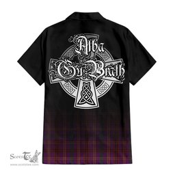 ScotsTee Shop Scottish McCall (Caithness) Clan Crest Tartan Alba Gu Brath Celtic Inspired Tartan Short Sleeve Shirt