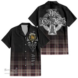 ScotsTee Shop Scottish MacPherson Hunting Ancient Clan Crest Tartan Alba Gu Brath Celtic Inspired Tartan Short Sleeve Shirt