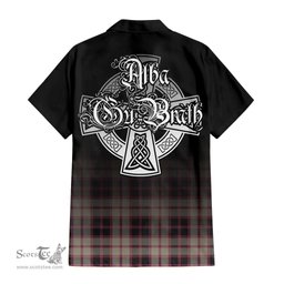 ScotsTee Shop Scottish MacPherson Hunting Ancient Clan Crest Tartan Alba Gu Brath Celtic Inspired Tartan Short Sleeve Shirt
