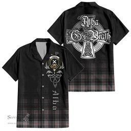 ScotsTee Shop Scottish Moffat Modern Clan Crest Tartan Alba Gu Brath Celtic Inspired Tartan Short Sleeve Shirt