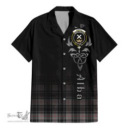 ScotsTee Shop Scottish Moffat Modern Clan Crest Tartan Alba Gu Brath Celtic Inspired Tartan Short Sleeve Shirt
