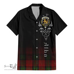 ScotsTee Shop Scottish MacPherson of Cluny Clan Crest Tartan Alba Gu Brath Celtic Inspired Tartan Short Sleeve Shirt