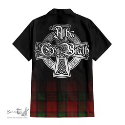ScotsTee Shop Scottish MacPherson of Cluny Clan Crest Tartan Alba Gu Brath Celtic Inspired Tartan Short Sleeve Shirt