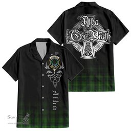 ScotsTee Shop Scottish MacArthur Clan Crest Tartan Alba Gu Brath Celtic Inspired Tartan Short Sleeve Shirt