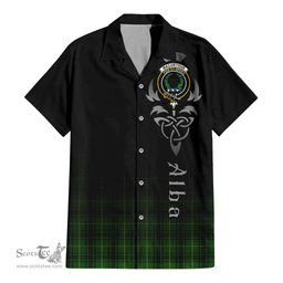 ScotsTee Shop Scottish MacArthur Clan Crest Tartan Alba Gu Brath Celtic Inspired Tartan Short Sleeve Shirt