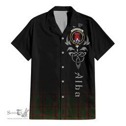 ScotsTee Shop Scottish Macnaughton Hunting Clan Crest Tartan Alba Gu Brath Celtic Inspired Tartan Short Sleeve Shirt