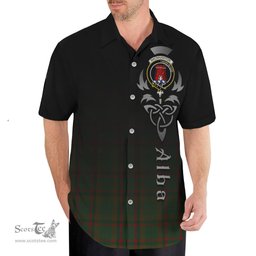 ScotsTee Shop Scottish Macnaughton Hunting Clan Crest Tartan Alba Gu Brath Celtic Inspired Tartan Short Sleeve Shirt