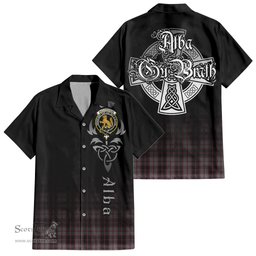 ScotsTee Shop Scottish MacPherson Hunting Clan Crest Tartan Alba Gu Brath Celtic Inspired Tartan Short Sleeve Shirt