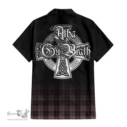 ScotsTee Shop Scottish MacPherson Hunting Clan Crest Tartan Alba Gu Brath Celtic Inspired Tartan Short Sleeve Shirt