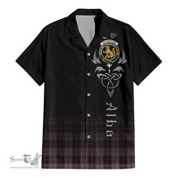 ScotsTee Shop Scottish MacPherson Hunting Clan Crest Tartan Alba Gu Brath Celtic Inspired Tartan Short Sleeve Shirt