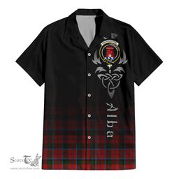 ScotsTee Shop Scottish MacNaughton Clan Crest Tartan Alba Gu Brath Celtic Inspired Tartan Short Sleeve Shirt