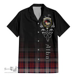 ScotsTee Shop Scottish MacDonald Dress Irish Clan Crest Tartan Alba Gu Brath Celtic Inspired Tartan Short Sleeve Shirt