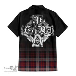 ScotsTee Shop Scottish MacDonald Dress Irish Clan Crest Tartan Alba Gu Brath Celtic Inspired Tartan Short Sleeve Shirt