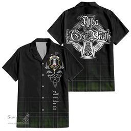 ScotsTee Shop Scottish MacLean Hunting Clan Crest Tartan Alba Gu Brath Celtic Inspired Tartan Short Sleeve Shirt