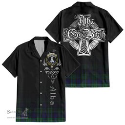 ScotsTee Shop Scottish MacCallum Modern Clan Crest Tartan Alba Gu Brath Celtic Inspired Tartan Short Sleeve Shirt