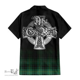ScotsTee Shop Scottish MacArthur Ancient Clan Crest Tartan Alba Gu Brath Celtic Inspired Tartan Short Sleeve Shirt