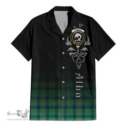 ScotsTee Shop Scottish Kennedy Ancient Clan Crest Tartan Alba Gu Brath Celtic Inspired Tartan Short Sleeve Shirt