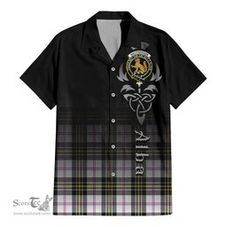 ScotsTee Shop Scottish MacPherson Dress Modern Clan Crest Tartan Alba Gu Brath Celtic Inspired Tartan Short Sleeve Shirt