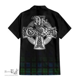 ScotsTee Shop Scottish MacKay Modern Clan Crest Tartan Alba Gu Brath Celtic Inspired Tartan Short Sleeve Shirt