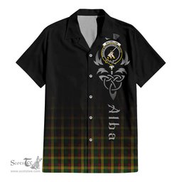 ScotsTee Shop Scottish MacMillan Ancient Clan Crest Tartan Alba Gu Brath Celtic Inspired Tartan Short Sleeve Shirt
