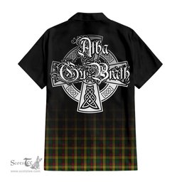 ScotsTee Shop Scottish MacMillan Ancient Clan Crest Tartan Alba Gu Brath Celtic Inspired Tartan Short Sleeve Shirt