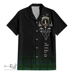 ScotsTee Shop Scottish MacKendrick Clan Crest Tartan Alba Gu Brath Celtic Inspired Tartan Short Sleeve Shirt