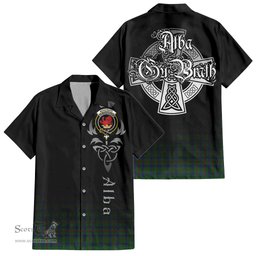 ScotsTee Shop Scottish Moncrieff of Atholl Clan Crest Tartan Alba Gu Brath Celtic Inspired Tartan Short Sleeve Shirt
