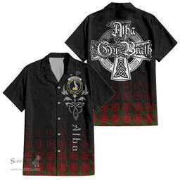 ScotsTee Shop Scottish MacQuarrie Clan Crest Tartan Alba Gu Brath Celtic Inspired Tartan Short Sleeve Shirt