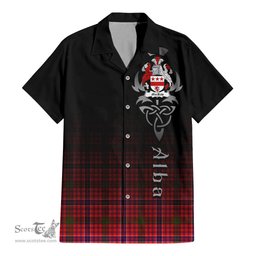 ScotsTee Shop Scottish MacRow Clan Crest Tartan Alba Gu Brath Celtic Inspired Tartan Short Sleeve Shirt