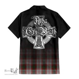 ScotsTee Shop Scottish Lindsay Dress Red Clan Crest Tartan Alba Gu Brath Celtic Inspired Tartan Short Sleeve Shirt