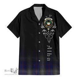 ScotsTee Shop Scottish Kinnaird Clan Crest Tartan Alba Gu Brath Celtic Inspired Tartan Short Sleeve Shirt