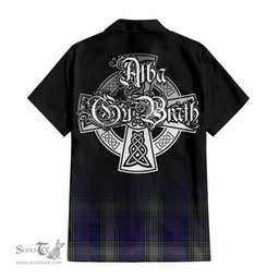 ScotsTee Shop Scottish Kinnaird Clan Crest Tartan Alba Gu Brath Celtic Inspired Tartan Short Sleeve Shirt