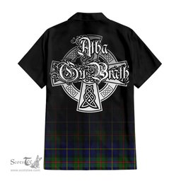 ScotsTee Shop Scottish MacLeod of Harris Modern Clan Crest Tartan Alba Gu Brath Celtic Inspired Tartan Short Sleeve Shirt