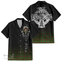 ScotsTee Shop Scottish MacKinnon Hunting Modern Clan Crest Tartan Alba Gu Brath Celtic Inspired Tartan Short Sleeve Shirt