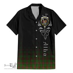 ScotsTee Shop Scottish MacKinnon Hunting Modern Clan Crest Tartan Alba Gu Brath Celtic Inspired Tartan Short Sleeve Shirt