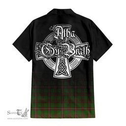 ScotsTee Shop Scottish MacKinnon Hunting Modern Clan Crest Tartan Alba Gu Brath Celtic Inspired Tartan Short Sleeve Shirt