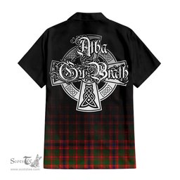 ScotsTee Shop Scottish Kinninmont Clan Crest Tartan Alba Gu Brath Celtic Inspired Tartan Short Sleeve Shirt