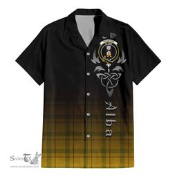 ScotsTee Shop Scottish Houston Clan Crest Tartan Alba Gu Brath Celtic Inspired Tartan Short Sleeve Shirt