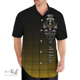 ScotsTee Shop Scottish Houston Clan Crest Tartan Alba Gu Brath Celtic Inspired Tartan Short Sleeve Shirt
