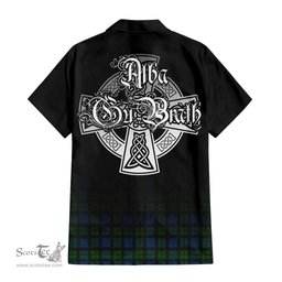ScotsTee Shop Scottish McCoy Clan Crest Tartan Alba Gu Brath Celtic Inspired Tartan Short Sleeve Shirt