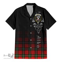 ScotsTee Shop Scottish Lennox Modern Clan Crest Tartan Alba Gu Brath Celtic Inspired Tartan Short Sleeve Shirt